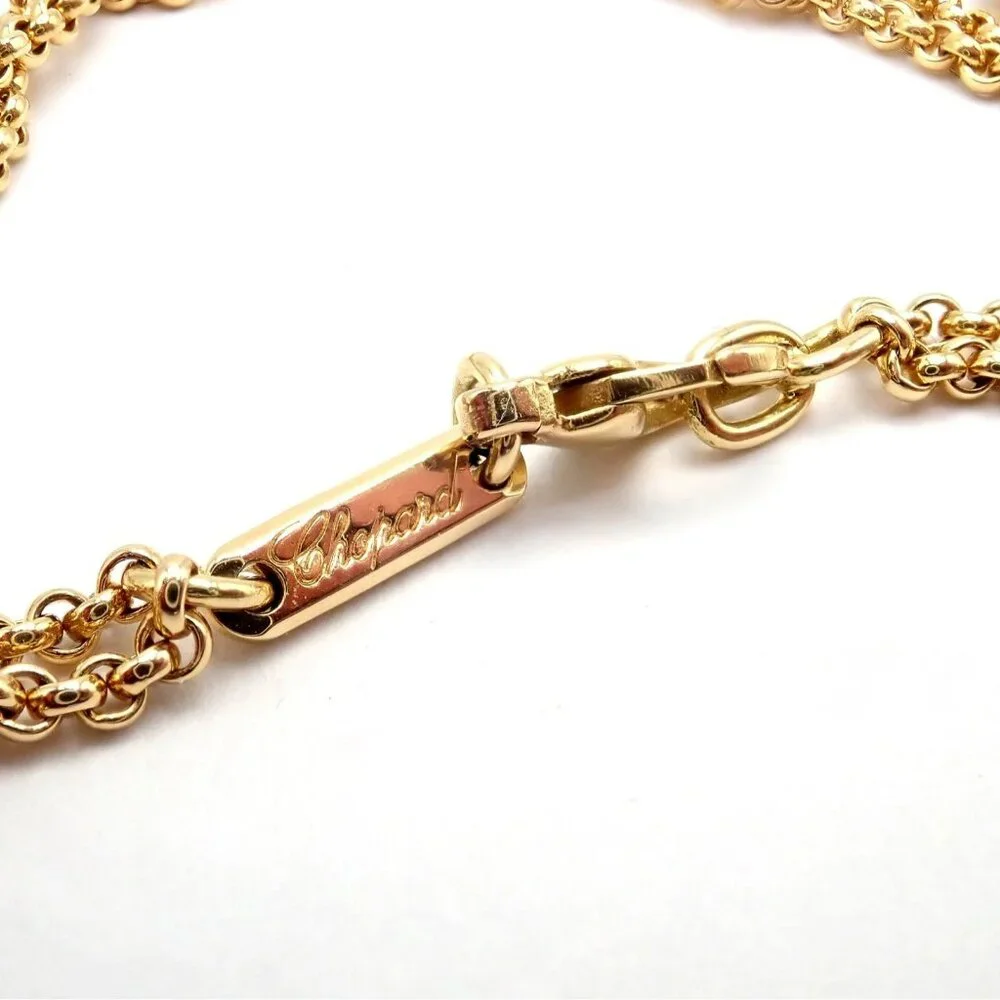 Authentic! Chopard 18k Yellow Gold Large Happy Elephant Pendant Necklace